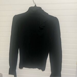 Urchin Black Bell Sleeve Button High Neck Silk/Cashmere Blend Sweater Size Small